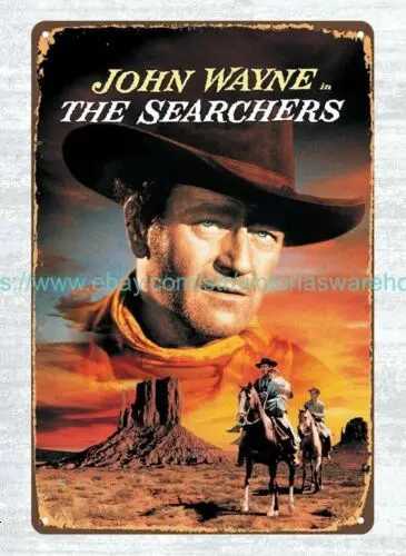 q1painting prints The Searchers 1956 John Wayne movie poster metal tin sign-AluminumM251114