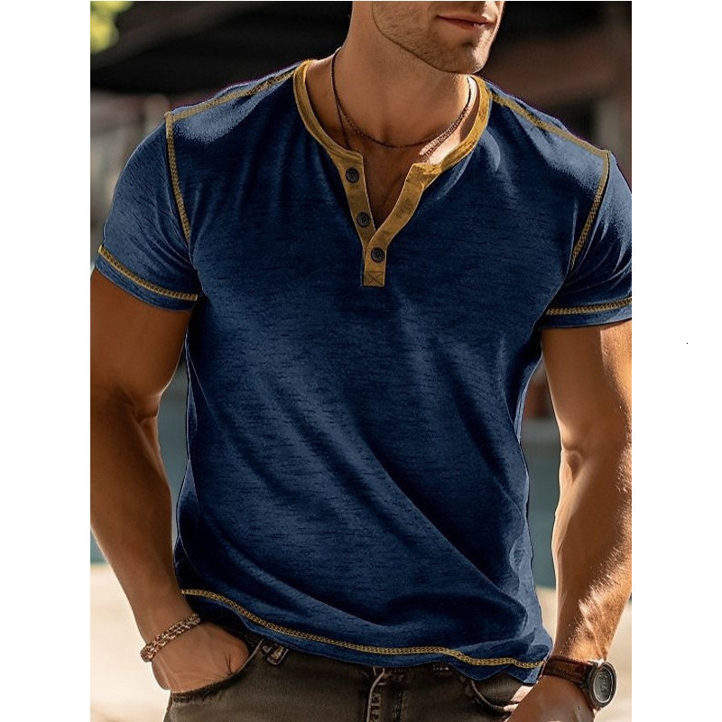 Youth mens summer round neck solid color breathable short sleeved T-shirt casual top