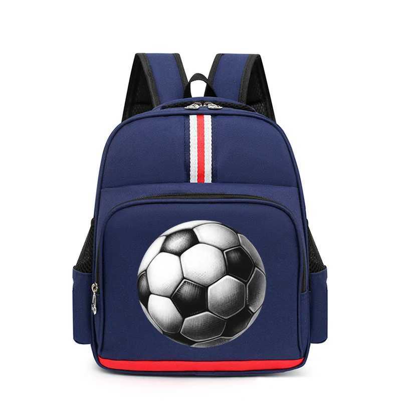 Backpack for Kindergarten Boys Girls New Football Print Shoulder Schoolbag Watercolor Soccer Zipper Bookbag Ball Kids BackpackW251113