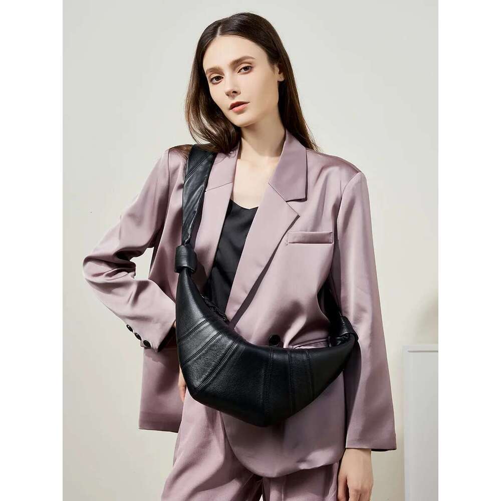 Lambskin Croissant One-Shoulder - Diagonal Dump Bag for Women, hot Party & Evening