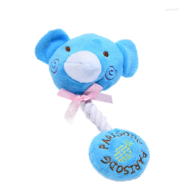 Update Cute Squid Small Dog Toy Sound BB Plush Pet Puppy Rope Toys Pink Chew Squeak For Cat Dogs