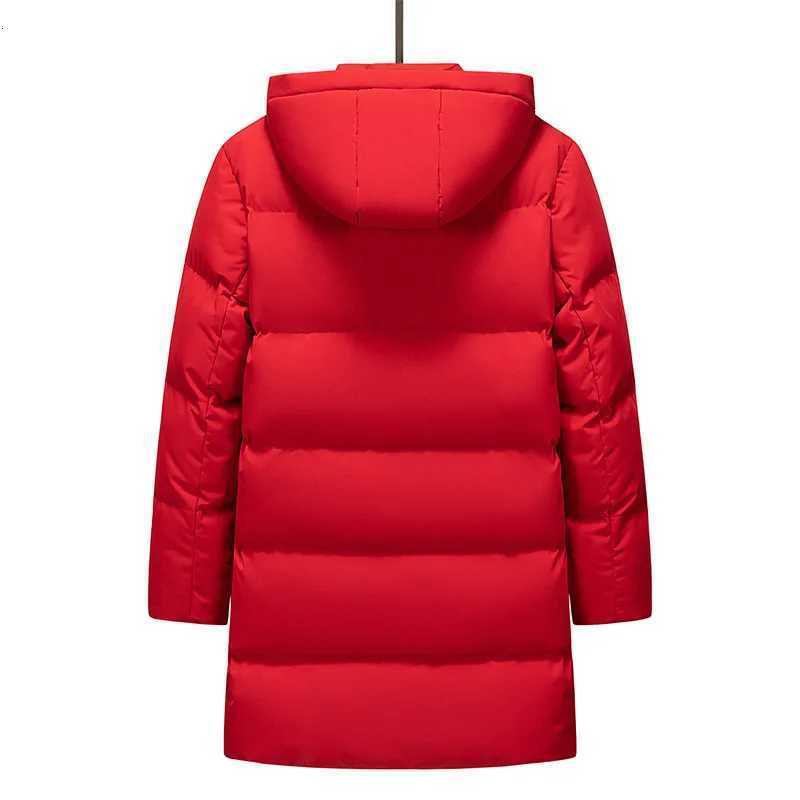 MenS Heavyweight Winter Coat Windproof Cold Weather Jacket with Full-Length 2028 Hooded Long Formality Large Front PocketsT251114