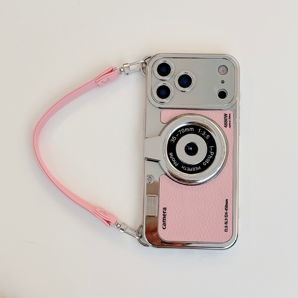 Camera Phone Case Compatible with iPhone 17/16 Pro Max Personalized Solid Color Lanyard Case iPhone 15/14 Pro Shockproof