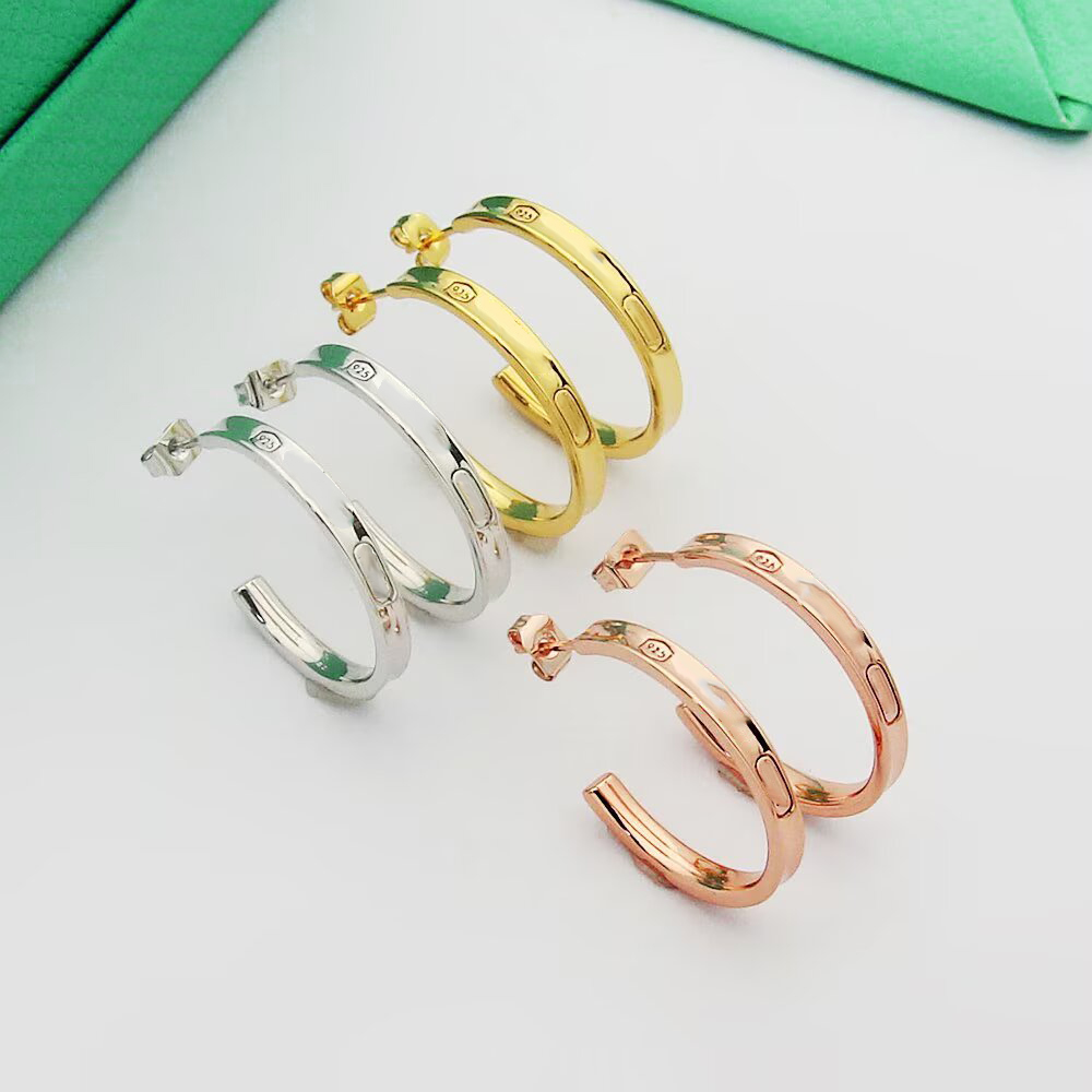 earrings hoop Earrings designer rose gold with letter earring stainless steel jewelry for women daily Accessories party gift