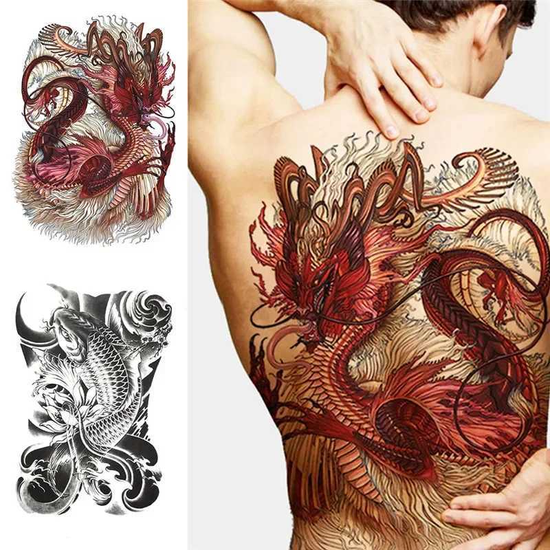 Waterproof temporary tattoo sticker full back dragon and tiger pattern tattoo sticker flash fake tattoo stickerXJ25414