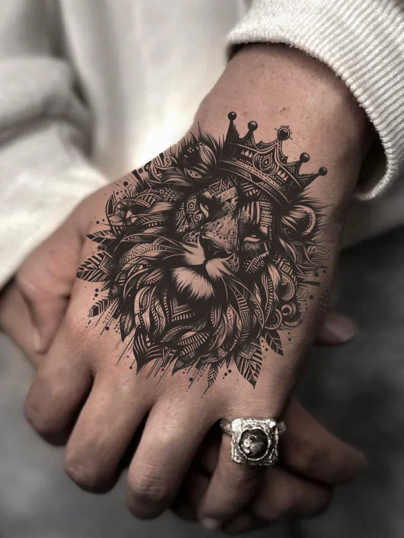Beast and Lion Waterproof Temporary Tattoo Stickers lasting 1-2 weeks real semi permanent fake tattoosXJ25414
