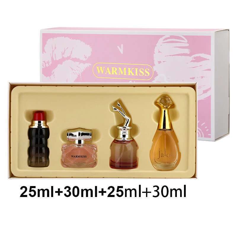 4Pcs Eau De Parfum Gift Box Feminino Spray Fresh Light Scent Ral Fruity Chypre Notes Longlasting Women Men Perfume Set