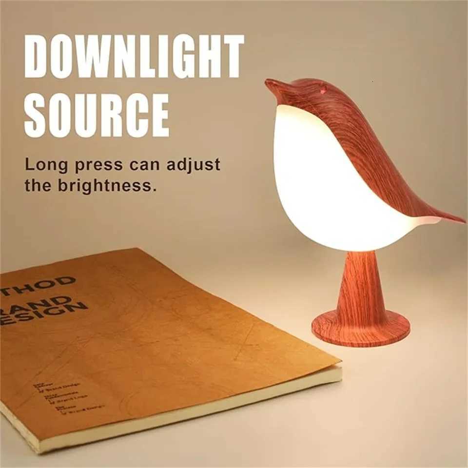 Rechargeable Small table lampcute bird lampwireless lamp3 color temperatures and touch sensorchildrens night lightbedroom M251114