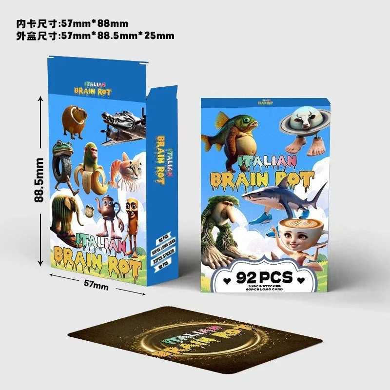 92pcs Tralalero Tralala Cards Kids Tungtung Sahur Brainrot Classic Toy Collection Card Children Party Game Birthday Gift C251114