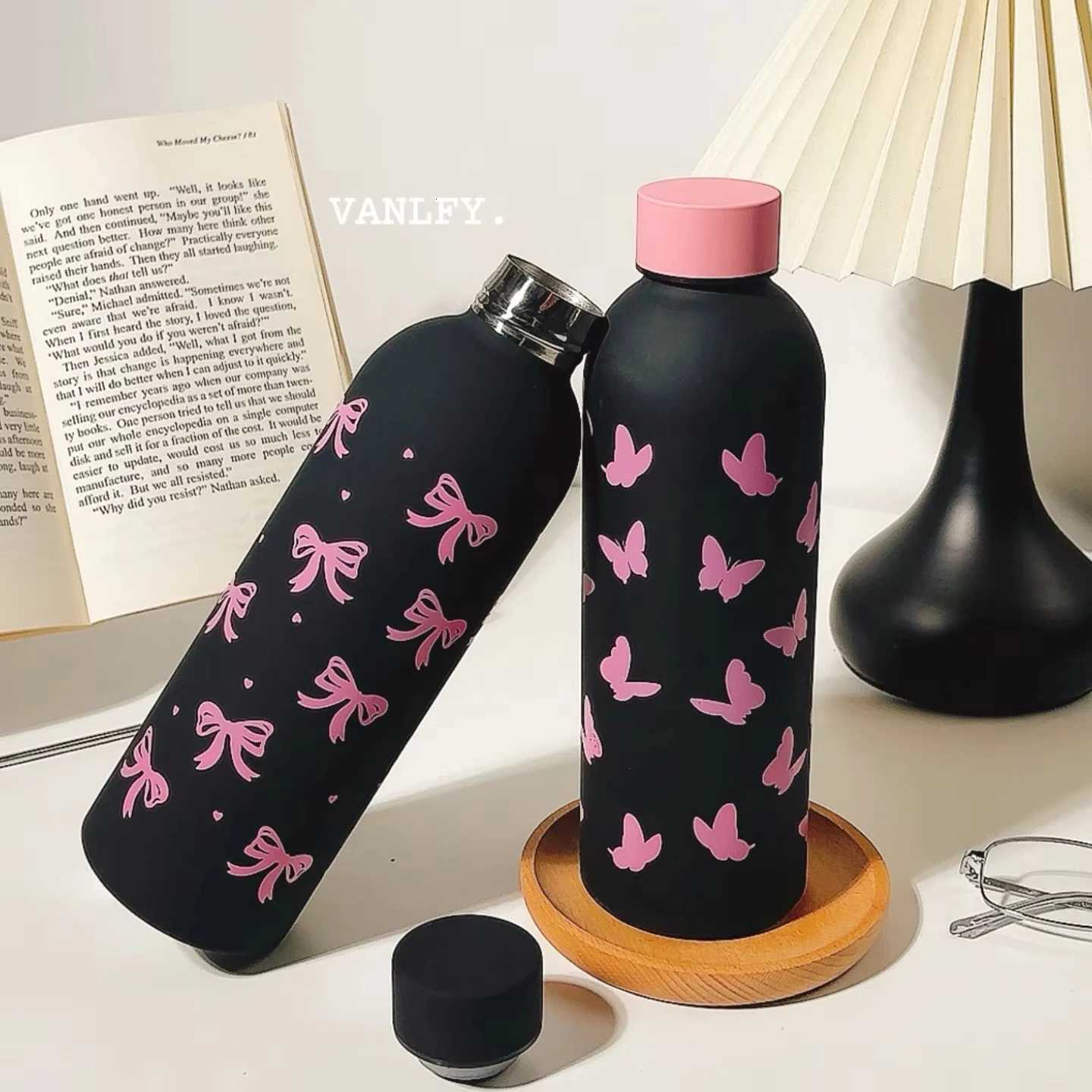 Cute Bowknot Cup Vacuum Stainless Steel Car Mug Insulated Water Bottle for Outdoor Sports School Drinking Bottle C251114