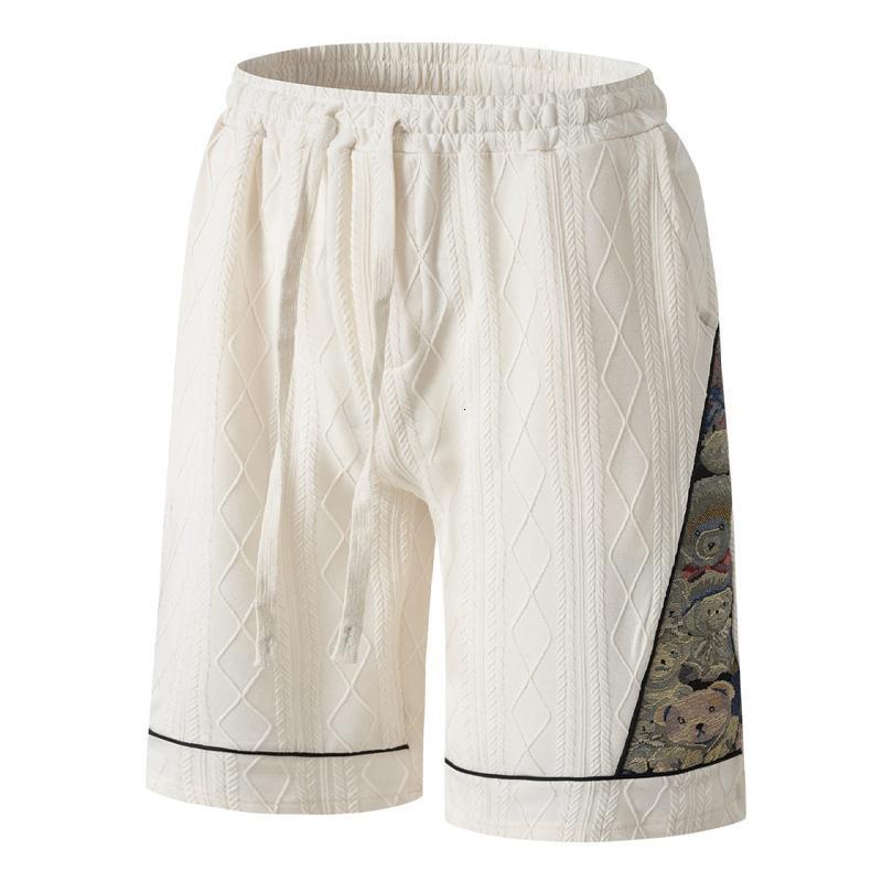 2025 Summer New Casual Jacquard Color blocked Men's Pentagram Shorts