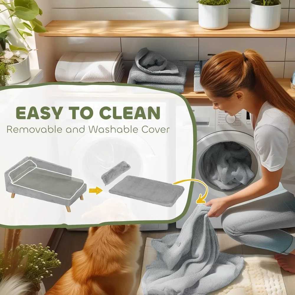 Dog sofa bed elevator pet sofa with foam pad soft removable and washable cover with anti-skid foot pad cat sofa X250412
