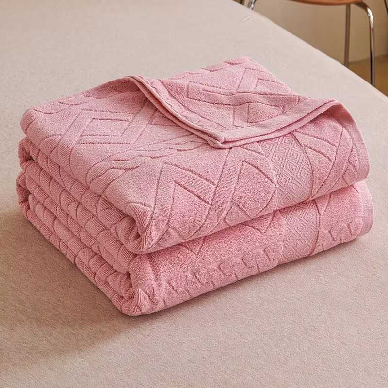 Pure cotton old-fashioned nostalgic terry towel covered blanket summer single cotton towel thin quilt air conditioning summer cool quilt C251225