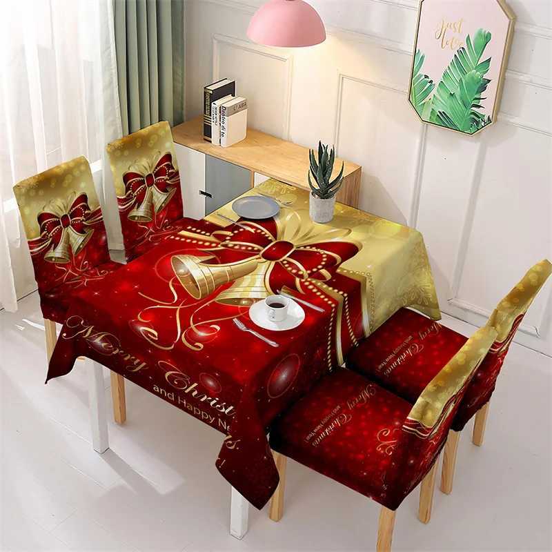 Christmas 1PC Christmas Table Cloth Waterproof Xmas Decor Elastic Chair Covers Tablecloth Christmas Chair Covers Not Sold As A Set Y251113