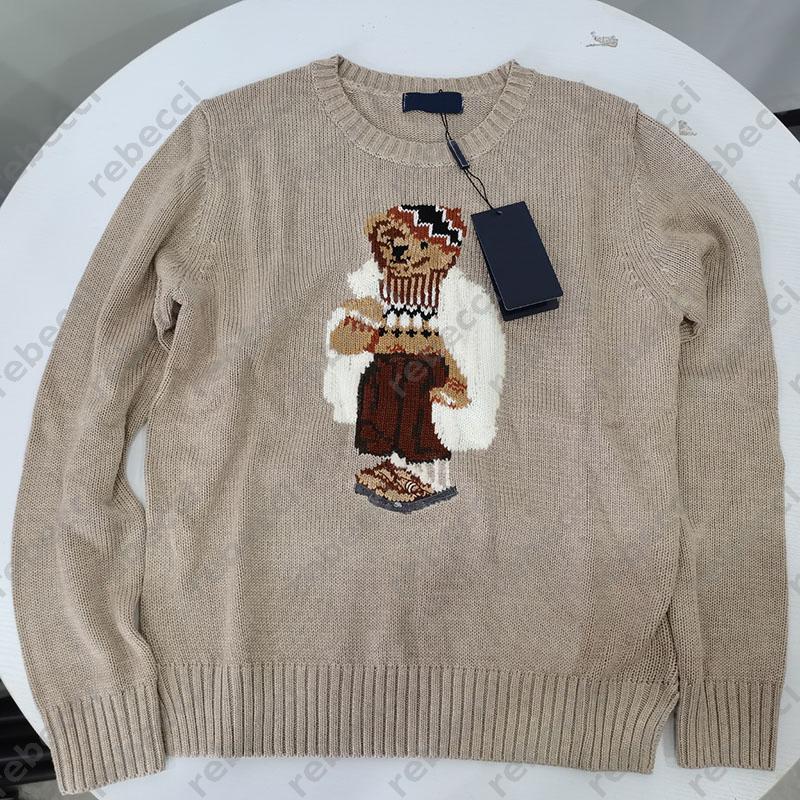 Designer long sleeve Bear Sweater Winter Clothes For Autumn Womens Cartoon Knitted Sweaters Embroidered Round Neck Knit Short Sleeved Shirt 50 styles CSD2508122