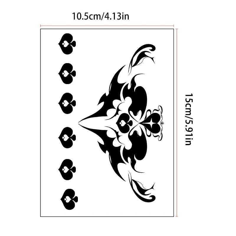 New Spades Q Tattoo Stickers Temporary Waterproof Stickers Durable Black Solid Color Disposable Stickers Sexy Tattoo StickersXJ25414