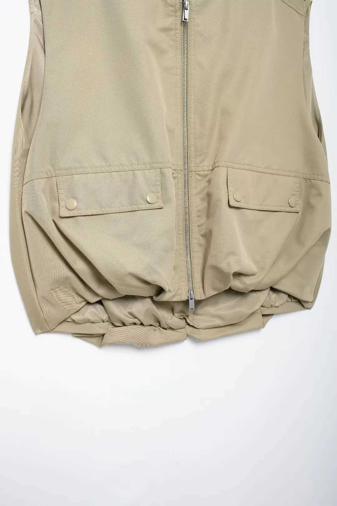 European and American style 2024 autumn new womens loose round neck strapless vest jacket straight leather street style setXJ250414