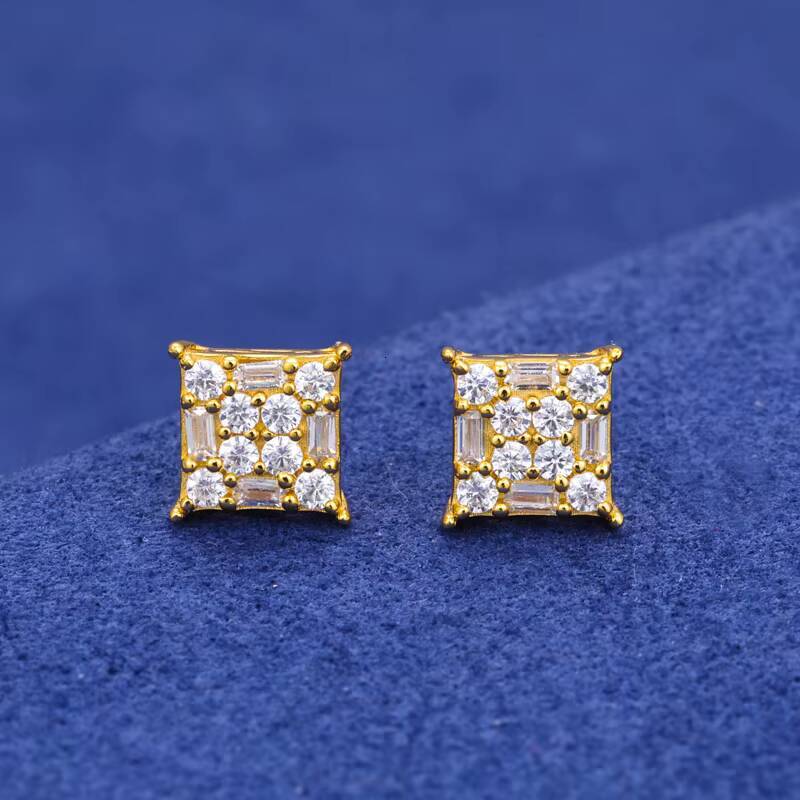 925 Sterling Silver Rappers Jewelry Hip Hop Earring Iced Out Lab Moissanite Gra Certified Stud Earring Wholesale Jewelry