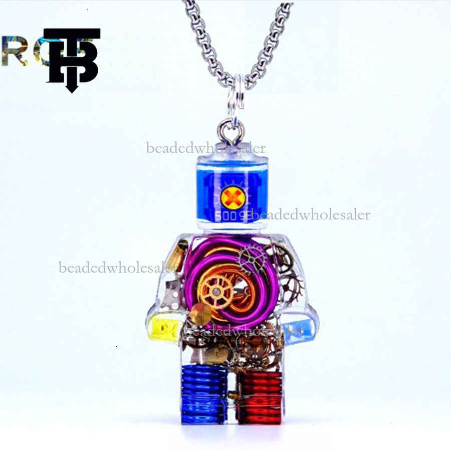 TB BHULAMTE Designer Original Fashion Necklace Y2K New Cyberpunk Style Necklace Colorful Neon Robot Pendant Luxury Jewelry Keychain