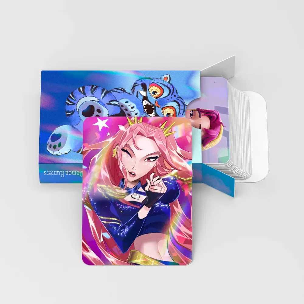 30pcs/set Kpop Demon Hunters Laser Card for Boys Girls Anime Collectible Cards Fashion LOMO Small Cards for Fans Birthday Gifts Z251111