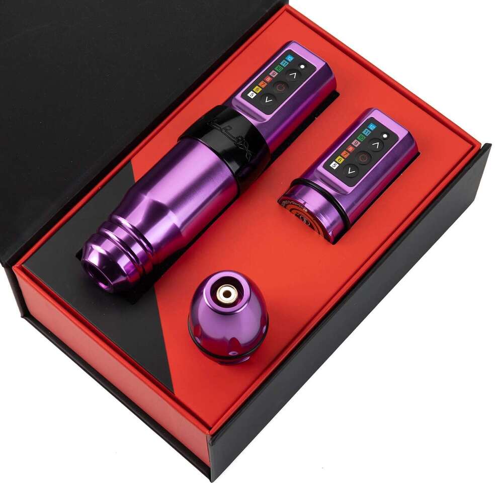 F Wireless Tattoo Hine Kit Coreless Motor 1800Mah Battery Power SMP PMU Rotarytattoo Pen Set With 28Mm Grip