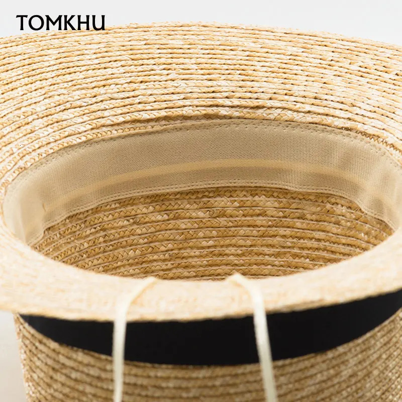 Fashion Summer Women Wide Brim Natural Straw Hat Chapeau Female Sun Hats Boater Black Panama Beach Hat Sombrero Mujer Fedora Cap 250408