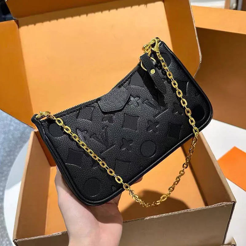 Designer bag luxury bag five in one mahjong bag brown printed key bag women's multi pocket accessory high-end chain leather bag luxury printed leather armpit bag