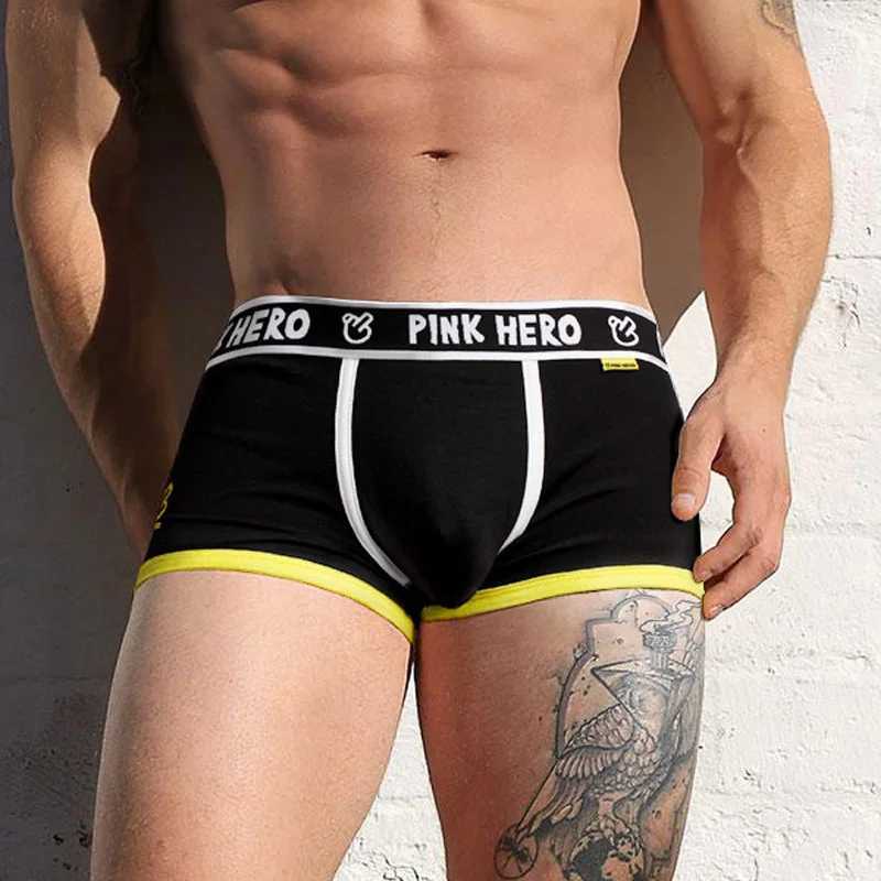 Pink Hero Classic Mens Underwear Boxing High Quality Cotton Mens Underwear Comfortable and Efficient M/L/XL/XXL W250414