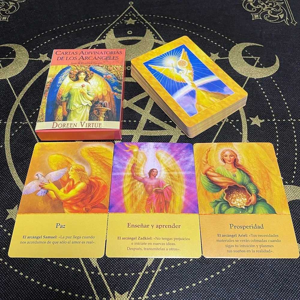 10473cm Archangel Oracle Cards In Spanish Version Fate Tips Angels Oraculos Board Games Deck 44 Pcs Cards C251114