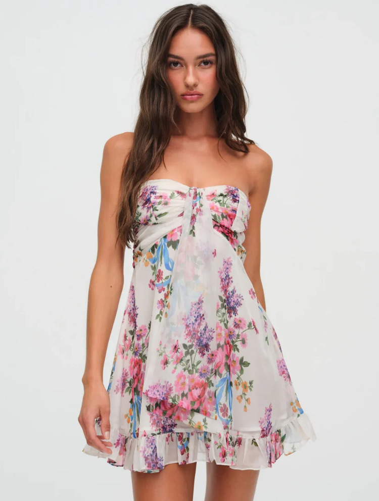 X4111Chic Foreign Trade Women's Dress Sexy Mesh Flower Skirt Ensemble