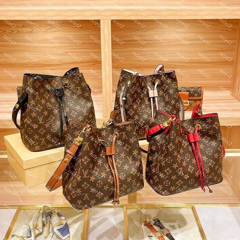 Original Top quality NEONOE Bucket bag Womens crossbody shoulder bag designer handbag mirror quality Luxury bag 2PCs underarm Bag must have tote leather wallet