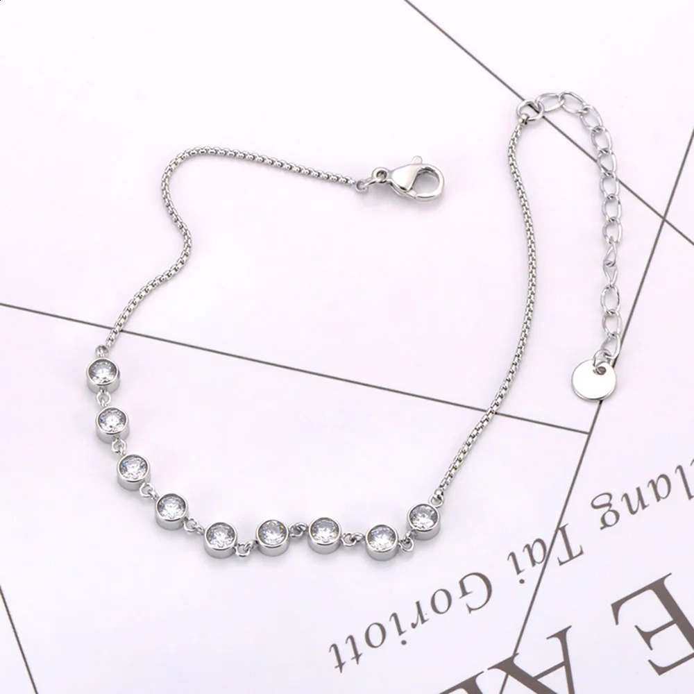 Lokaer Trendy 316L stainless steel 18K PVD gold-plated rhinestone zircon snake chain bracelet A24011 250408