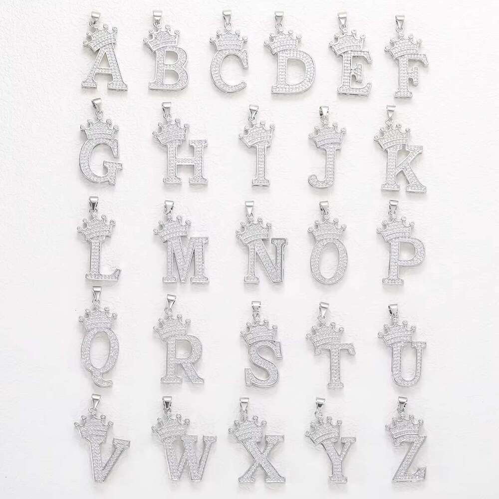 Zanlong 14013 Sterg Sier Charm Jewelry Making a to Z Alphabet Moissanite Capital Letter Pendant Necklace