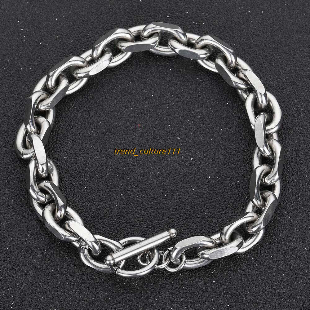 Stainless O-chain cross chain encrypted gold-plated titanium steel decoration personalized hip hop men's bracelet