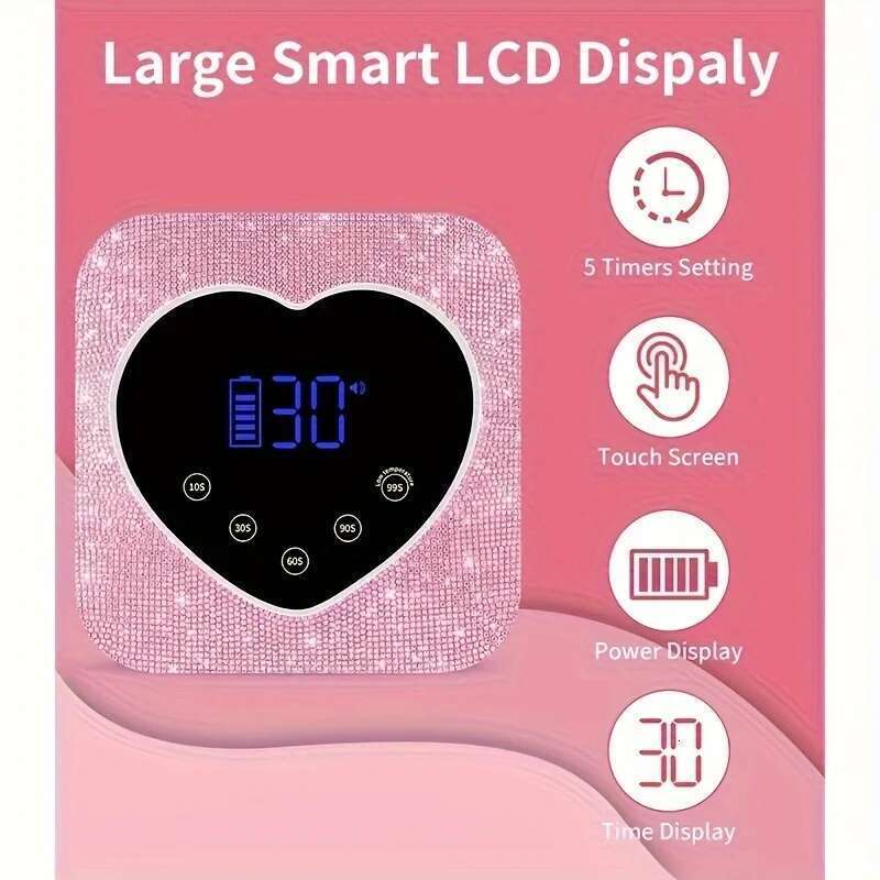 Rechargeable UV LED Lamp Professional Nail Dryer With 30 Beads 5 Timer Settings Touch Control Auto Sensor For Salon & Home