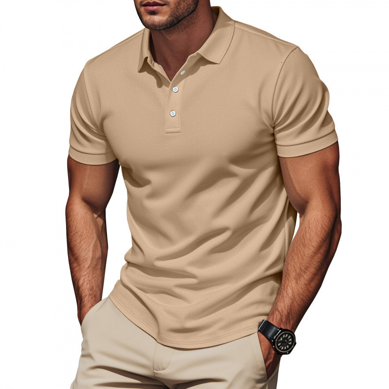 American casual British style summer mens T-shirt slim fit gentleman polo shirt polo shirt short sleeved shirt