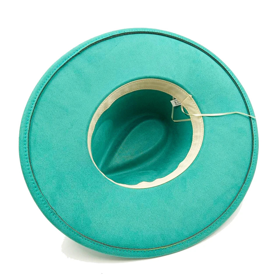 Suede fedora hat heart top 9.5cm brim feather accessories wide brim jazz hat men and women panama hat sombrero mujer gorras 250408