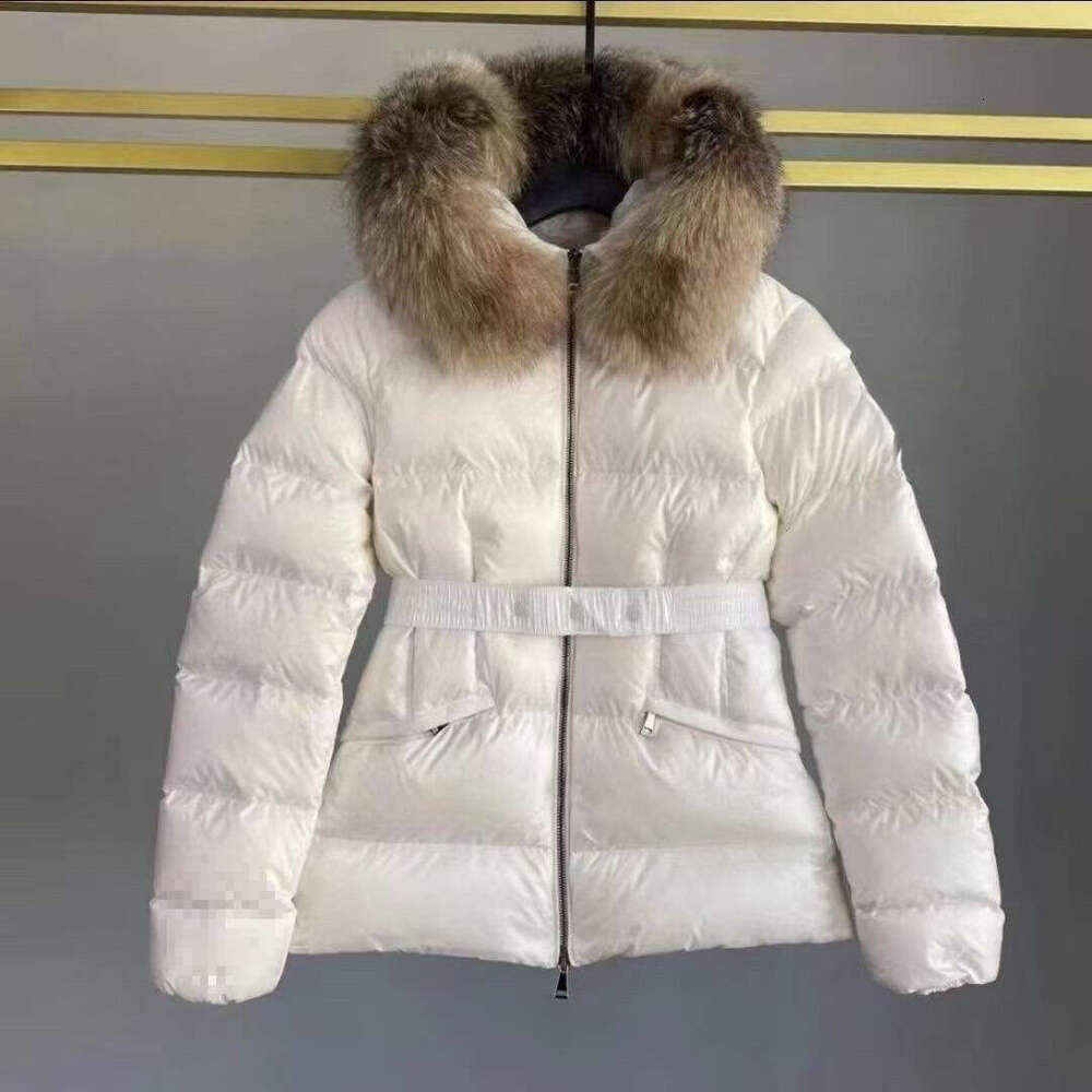 Complete Winter Jacket Fox Duck Down Fur Collar Waist-Cinching Thick Slim-Fit Short Coat Slimming New B2