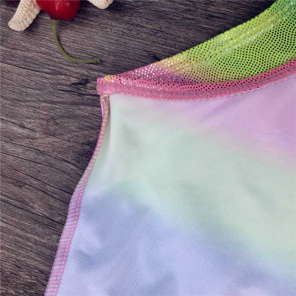 Unicorn Children Swimwear Rainbow Print Girls One Piece Children Swimsuits Girls Swimsuit Kids Bathing Suit 3-8 Years Sequins 21W251113