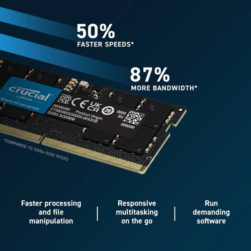 Crucial DDR5 SODIMM RAM 16GB 32GB 24GB 48GB Notebook 4800MHz 5600MHz 11V for Laptop Memory