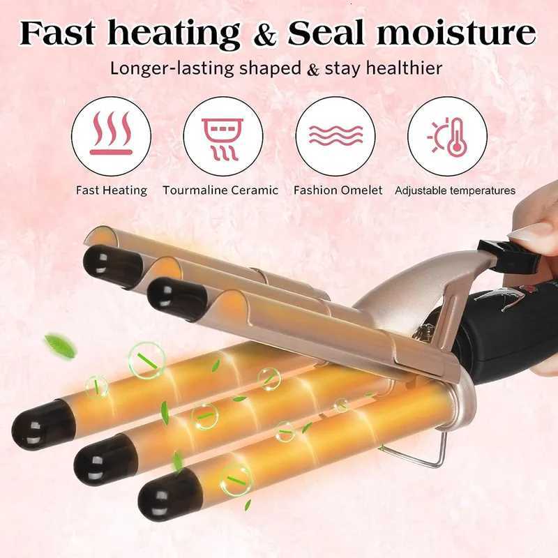 Dual Voltage 5 Barrel Ceramic Tourmaline Hair Curling Iron Portable Electric Ripple Big Wave Hair Curler For Household UseT251114