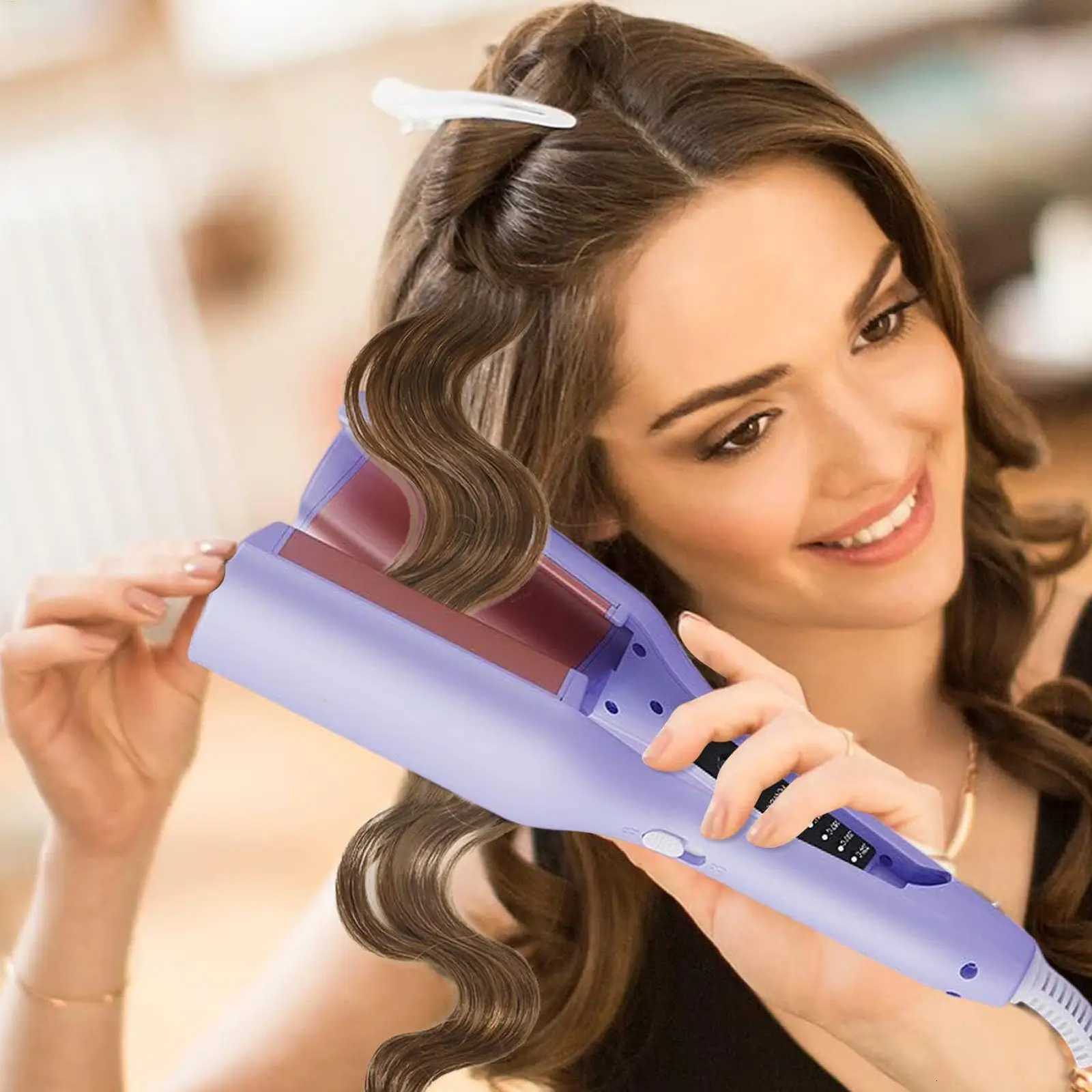 Electric Negative Ion Curling Iron Hair Curler for Women Hairdressing Tool with Adjustable Temperature for Salon Home TravelT251114