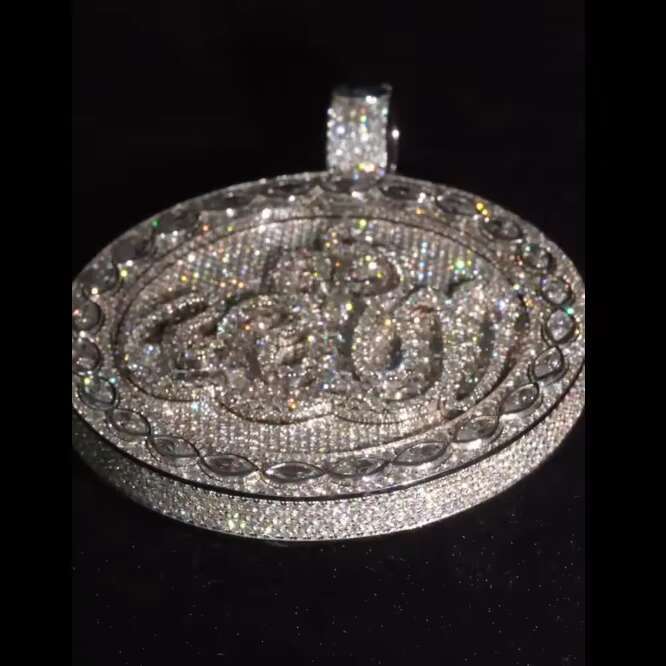 Trendy Moissanite Jewelry 925 Sterling Silver Custom Diamond Chain Pendant Iced Out Hip Hop Pendant Necklace Moissanite Pendant