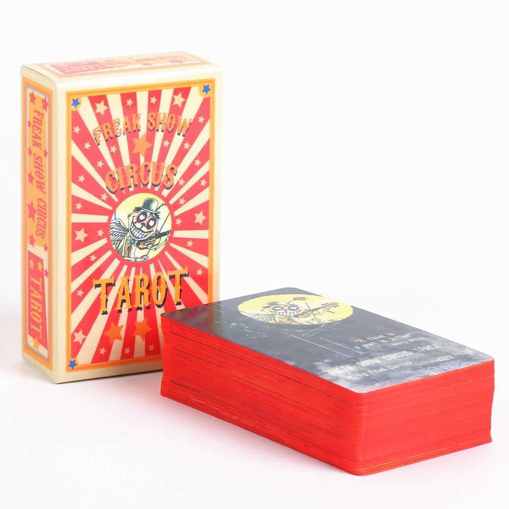 Freak Show Circus English Vision Tarot Cards Playing Games 78pcs Board Game Set with Guidebook for Family Gatherings C251114