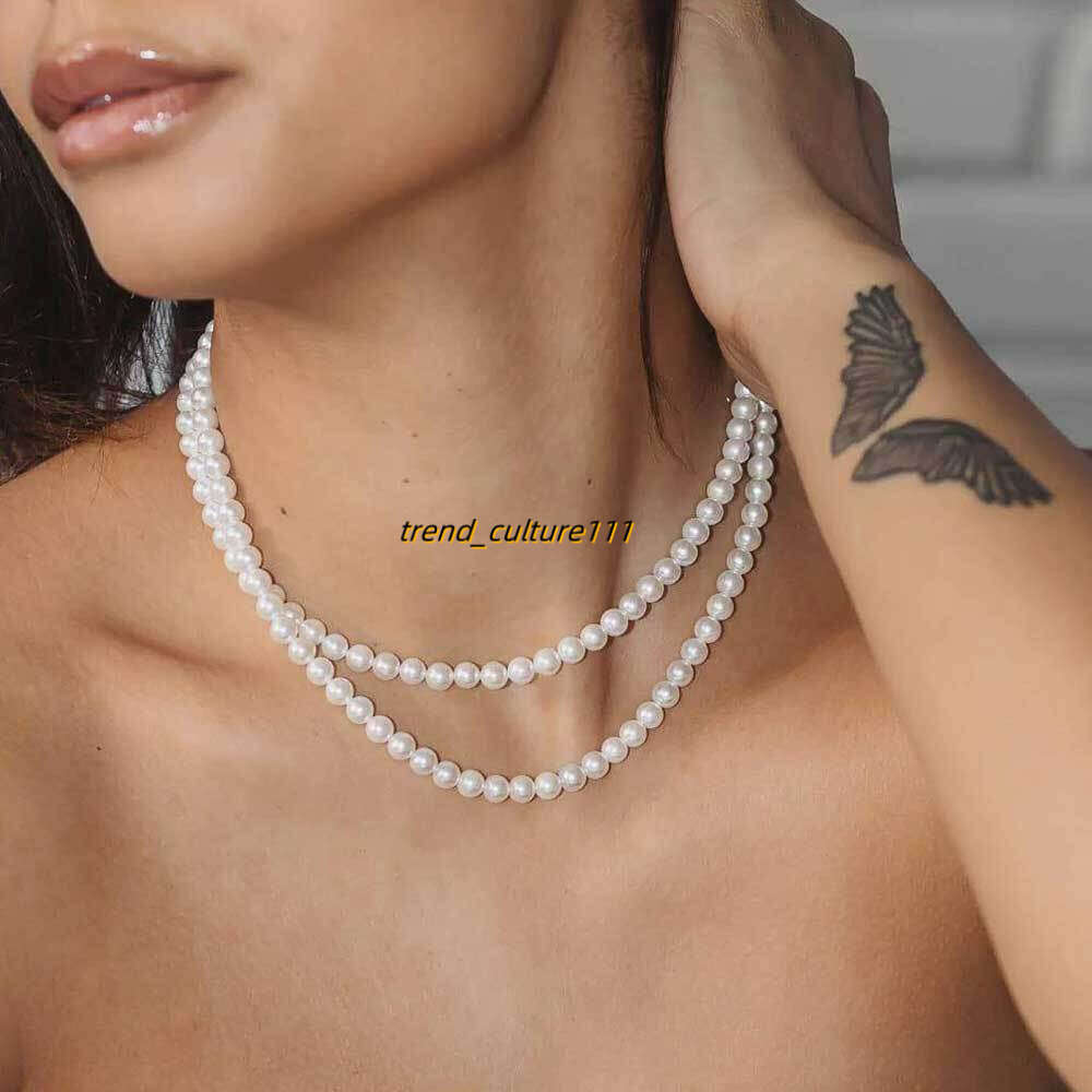 Hip hop minimalist white trendy accessory ASAP ROCKY same pearl necklace