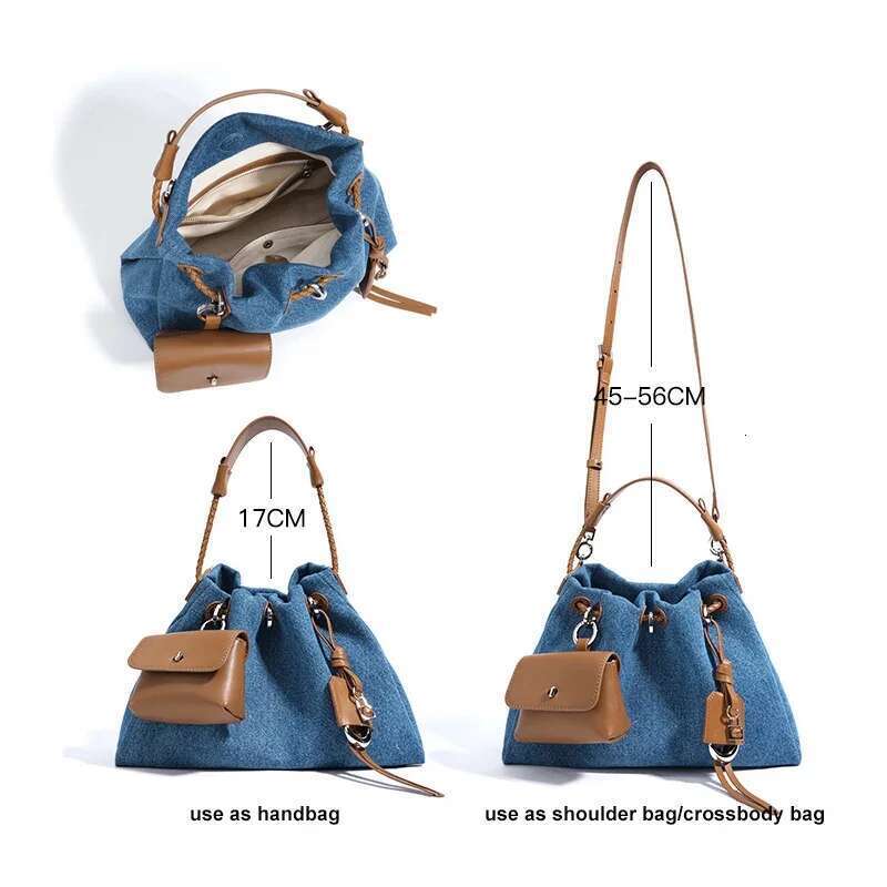 Fashion Straw Denim Dags For Women Minimalist Crossbody Messenger Design Tote Shoulder Bag Spring Summer 2025 Collection