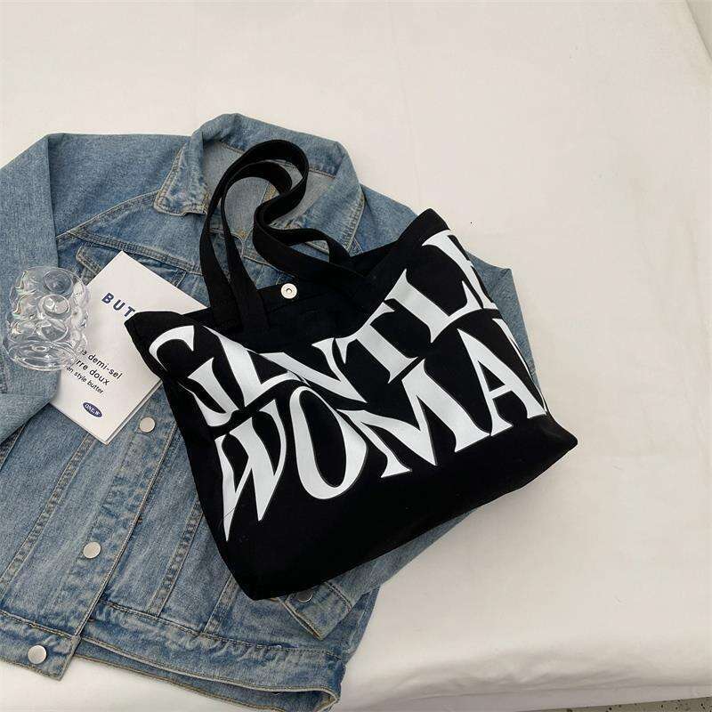 designer bag Large capacity letter canvas women's summer new internet celebrity fashion one shoulder tote for outdoor shopping bag