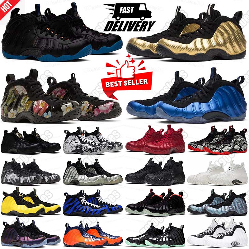 Designer foamposits basketball shoes for posite men women triple black blue chaussure womens outdoor shoe mens trainers sneakers