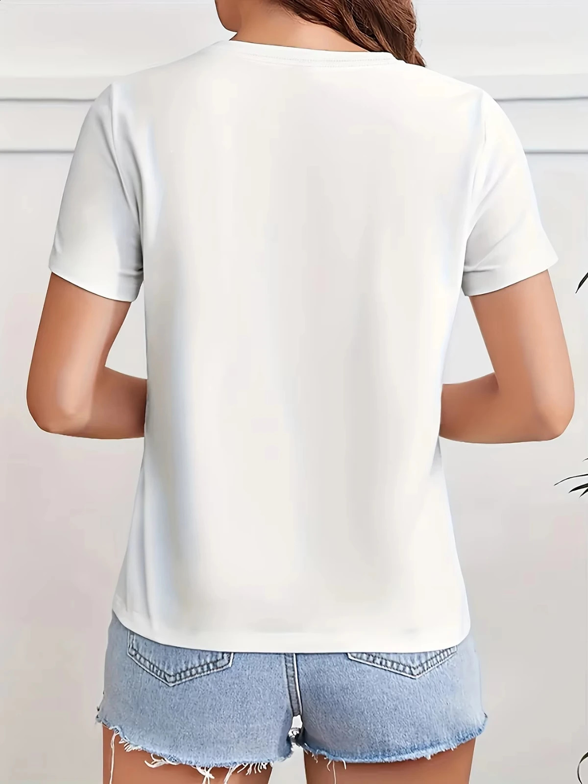 Sakura Moon Summer Casual Short Sleeve Round Neck Comfortable Womens Printed T-shirt 250410