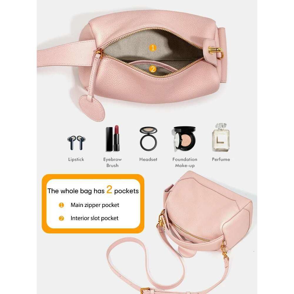 Designer Bag Women Genuine Leather Pillow Bag High Quality Metal Hardware Top Handle Ladies Handbag Small Boston Tassel For Girls Grey Pink